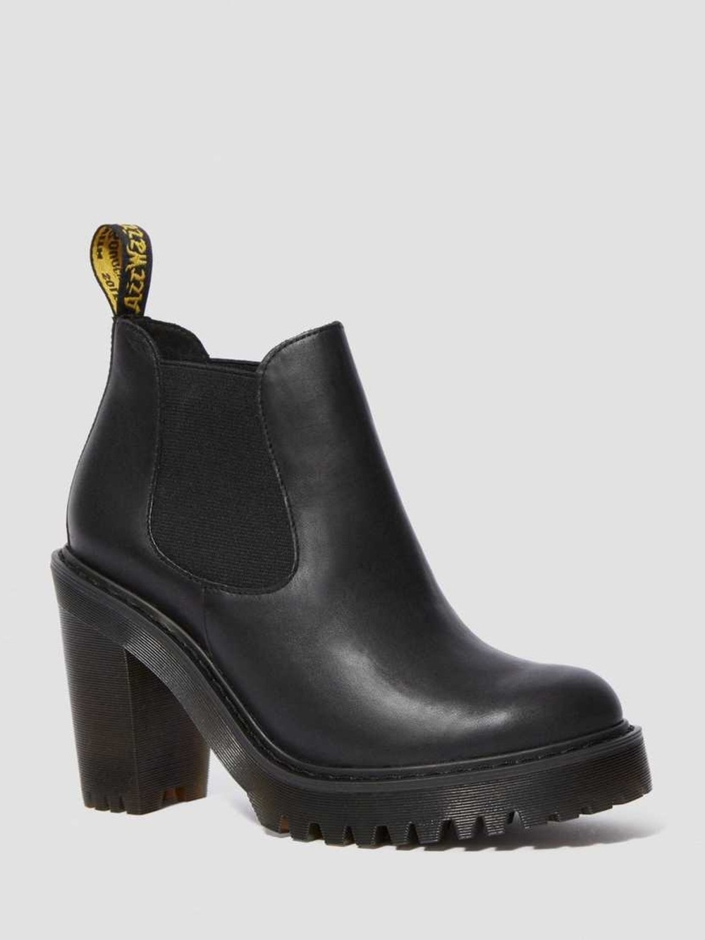 Dr. Martens Hurston Women's Leather Heeled Chelsea Boots 7 Black Grunge 90s